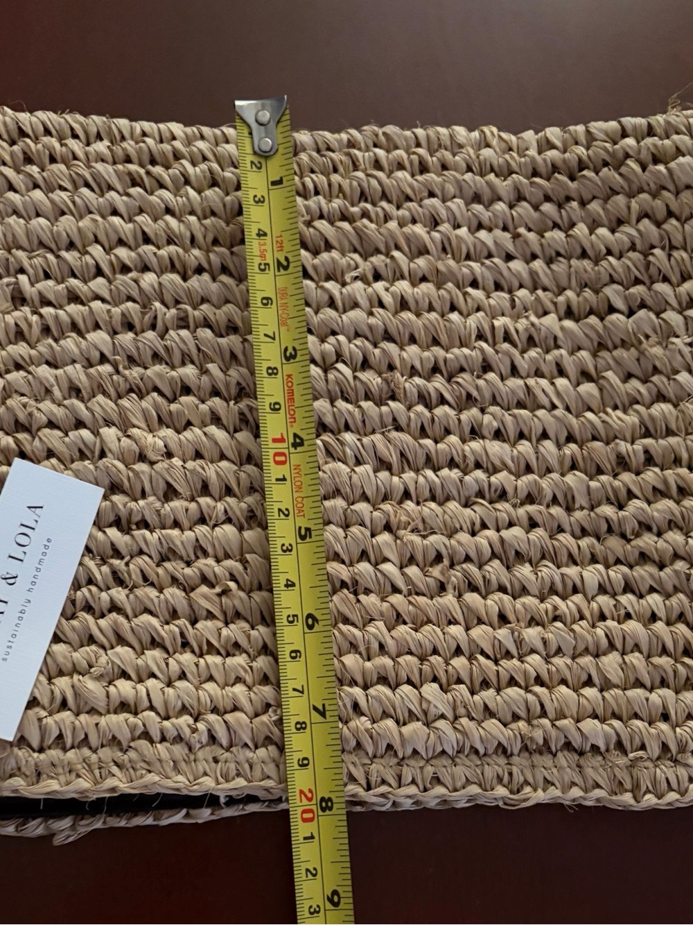 Woven Straw Pom Pom Clutch - Natural Tan - Picture 5 of 5